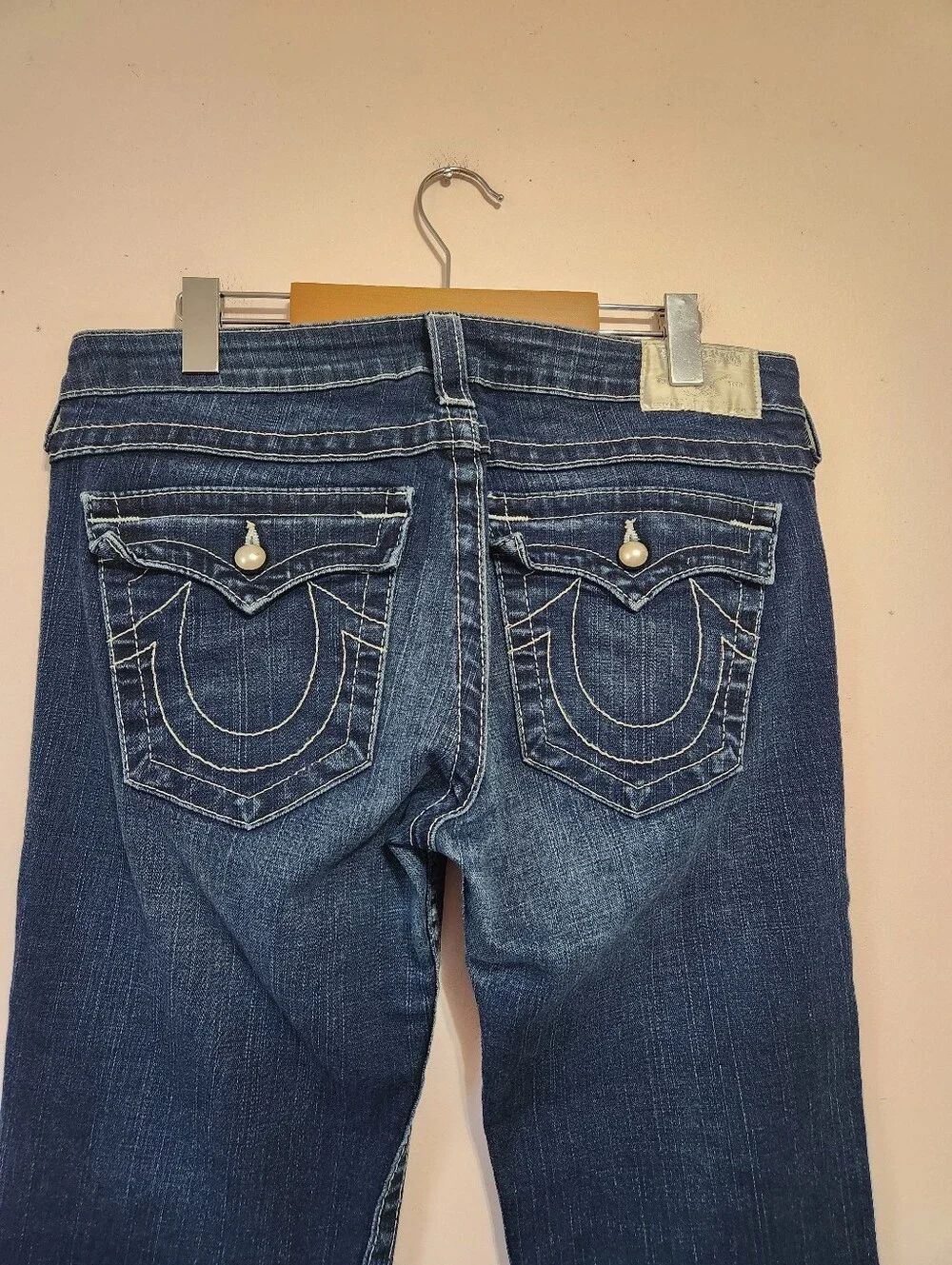 True Religion Becky Y2K Pearl Button Flap Pocket Bootcut Jeans Size 31 - Picture 5 of 15